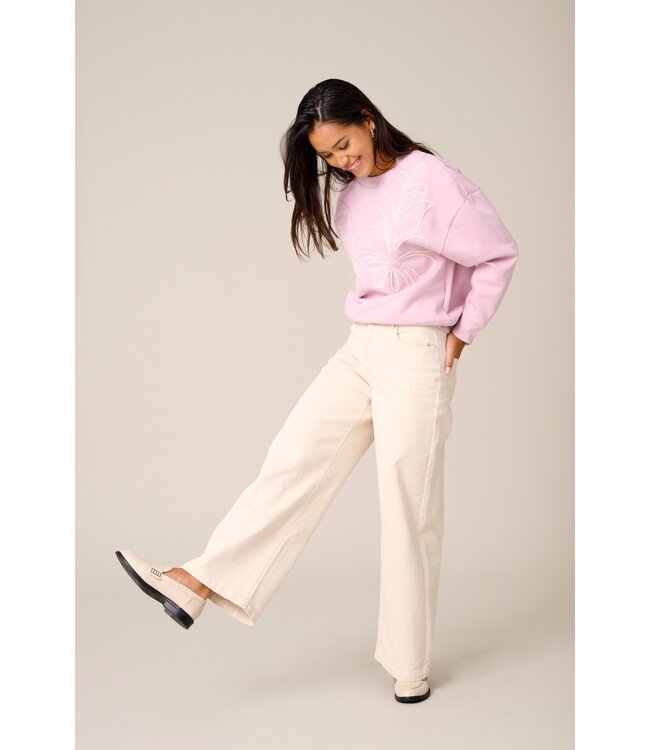 JDY JDYCANOA L/S EMB Sweat - Fragrant Lilac