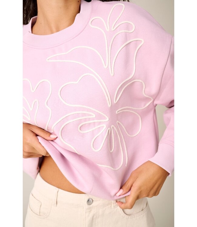 JDY JDYCANOA L/S EMB Sweat - Fragrant Lilac