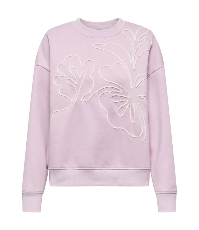 JDY JDYCANOA L/S EMB Sweat - Fragrant Lilac
