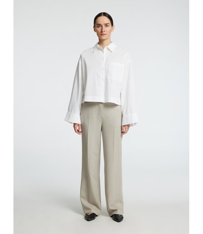 Selected Femme SLWASTHA LS Cropped Boxy Shirt - Bright White