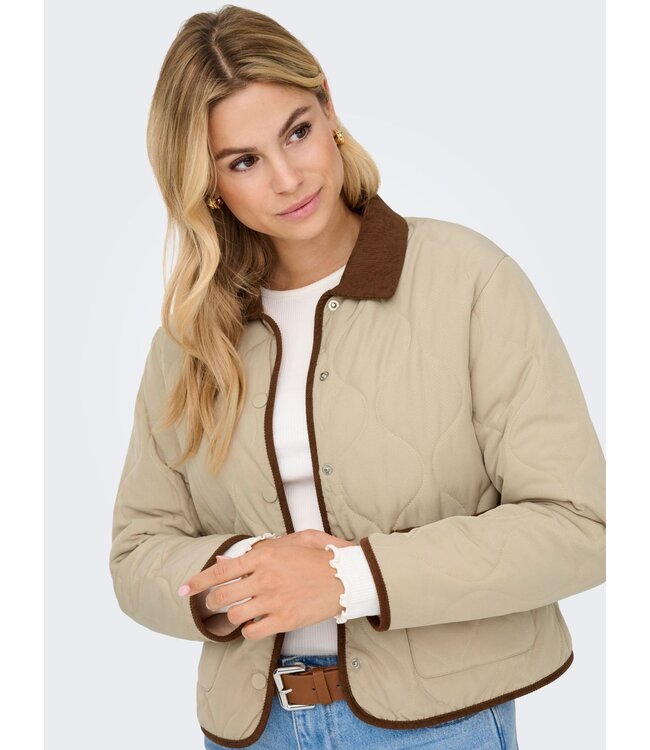 JDY JDYPAULA L/S Quilted Barn Shacket - Humus