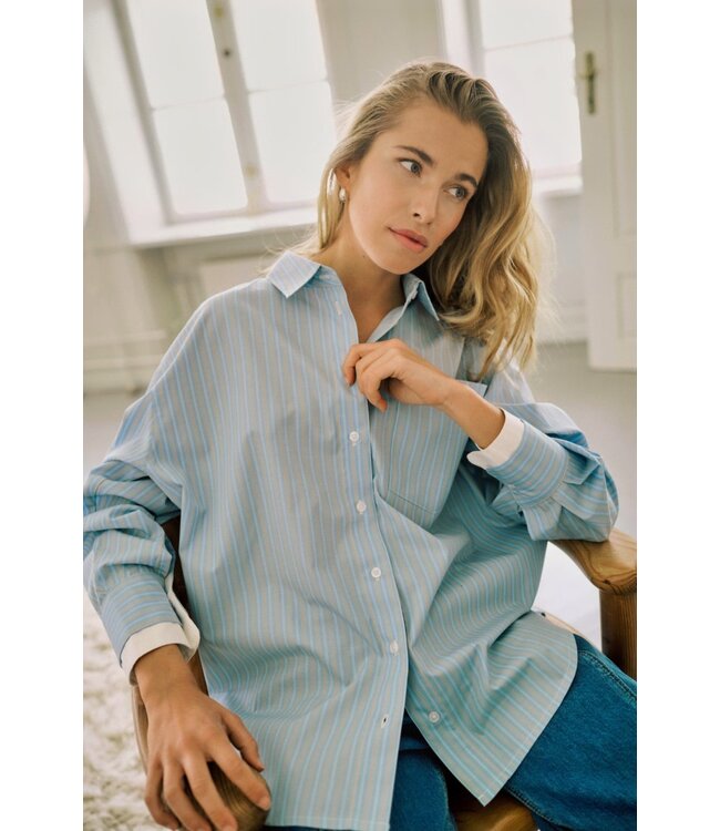KAFFE KAlevia Shirt - Powder Blue Stripe