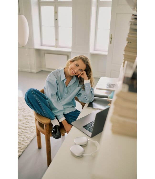 KAFFE KAlevia Shirt - Powder Blue Stripe