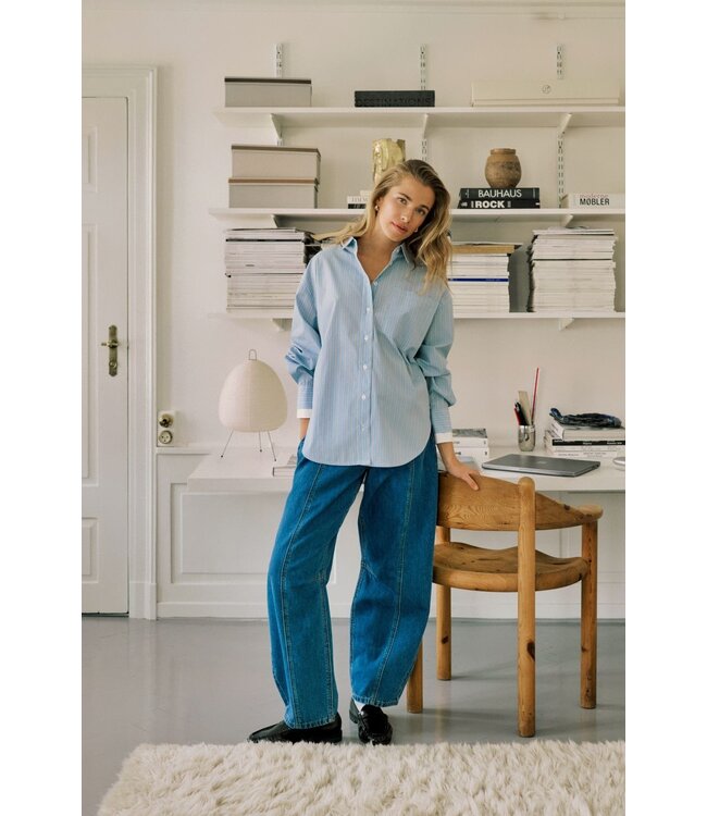 KAFFE KAlevia Shirt - Powder Blue Stripe