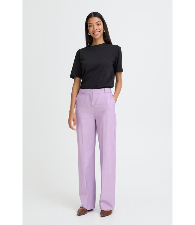 b.young BYDANTA Wide Leg Pants 2 - English Lavender Melange