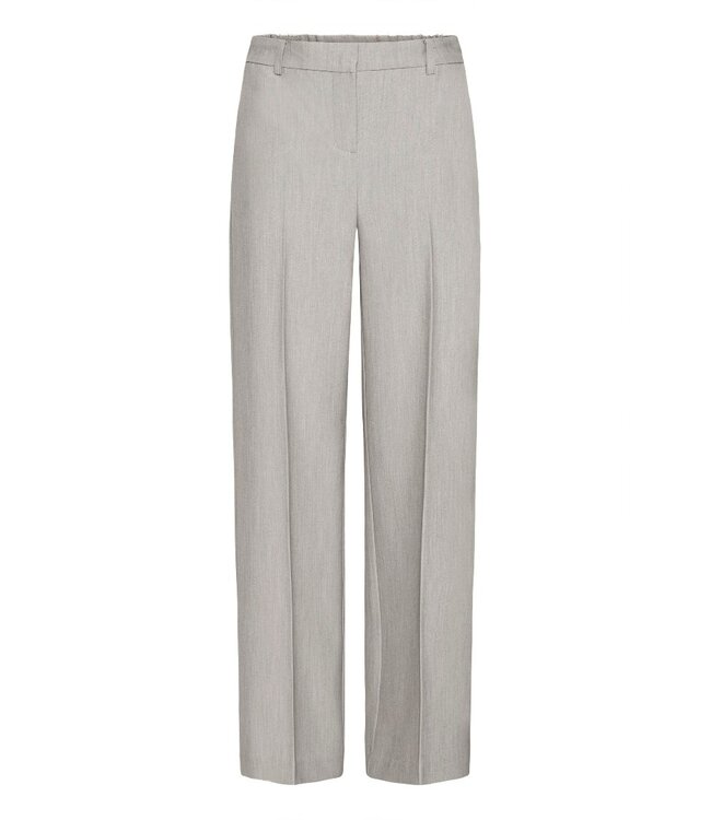 b.young BYDANTA Wide Leg Pants 2 - Vetiver Melange - Grijze Dames broek met Wijde Pijpen