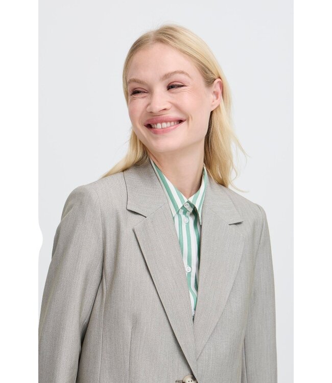 b.young BYDANTA CL Blazer2 - Vetiver Melange - Grijze Dames Blazer