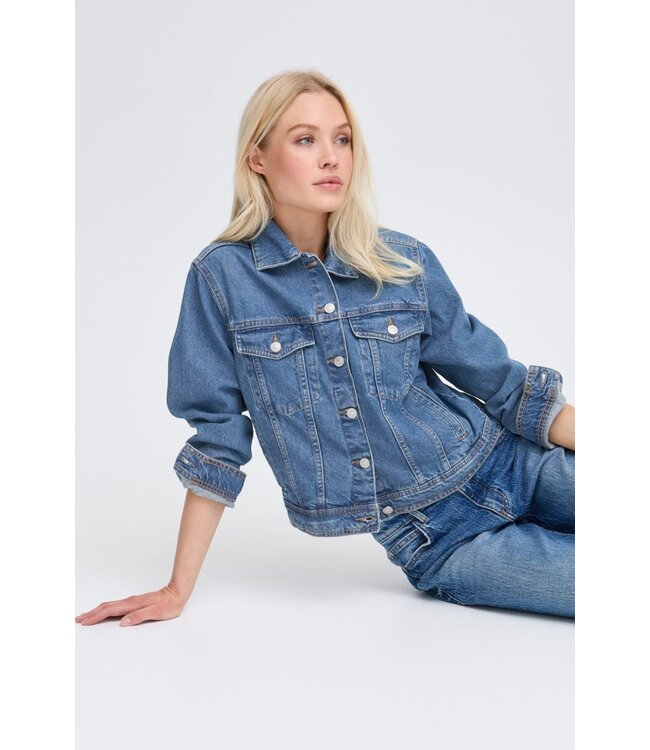 b.young BYKERINA Jacket - Mid Blue Denim