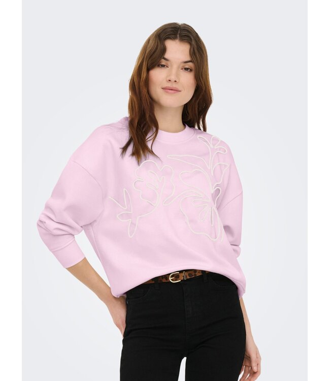 JDY JDYCANOA L/S EMB Sweat - Fragrant Lilac