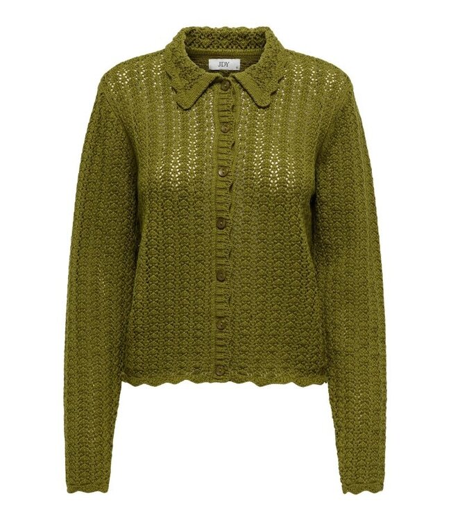 JDY JDYCAMIL L/S Colar Cardigan - Fir Green