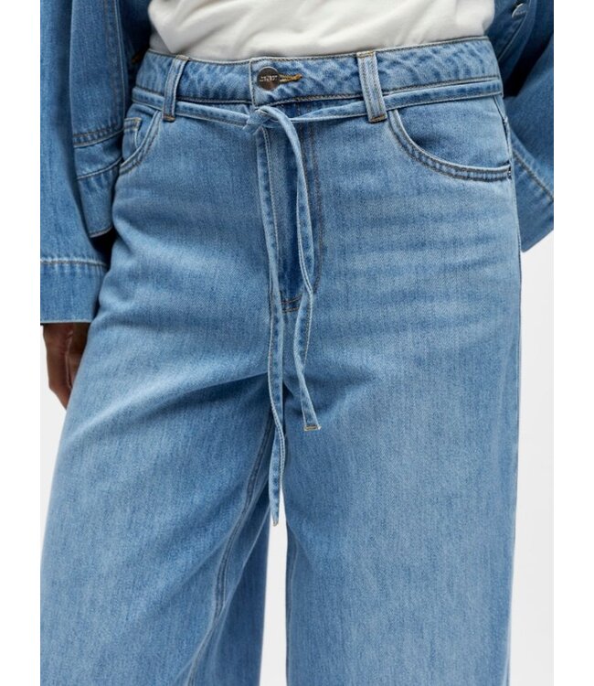 Object OBJROSIE Wide Jeans - Light Blue Denim