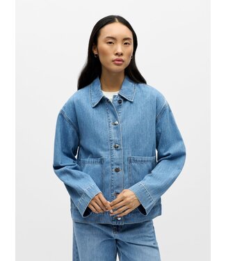 Object OBJROSIE RE L/S Overshirt - Light Blue Denim
