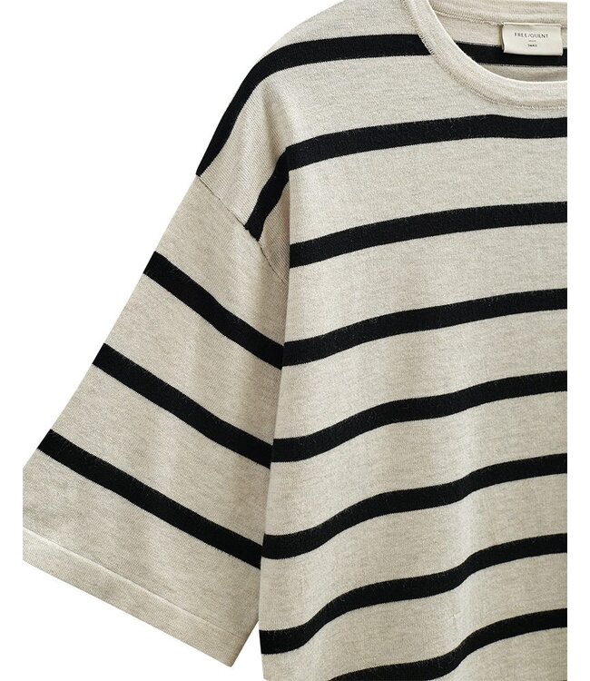 Freequent FQCONNY Pullover - Moonbeam Melange w. Black