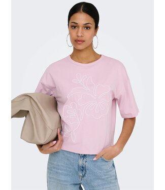 JDY JDYCALLY Life S/S EMB Top - Fragrant Lilac