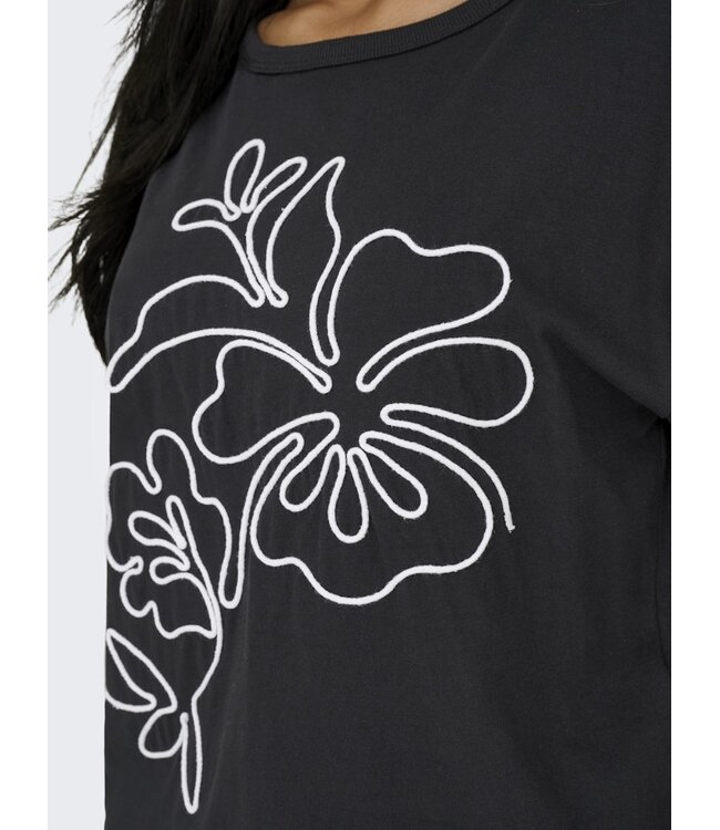 JDY JDYCALLY Life S/S EMB Top - Black