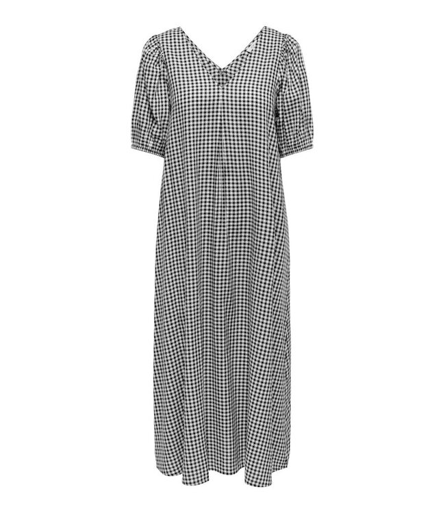 JDY JDYLUCAS 2/4 Midi Dress - Black Small White Check