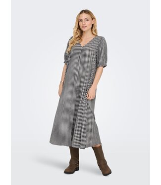 JDY JDYLUCAS 2/4 Midi Dress - Black Small White Check