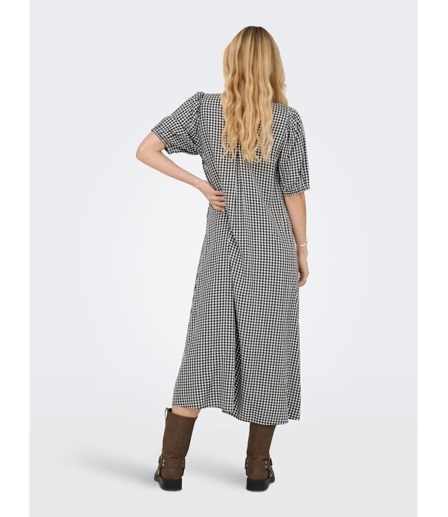 JDY JDYLUCAS 2/4 Midi Dress - Black Small White Check