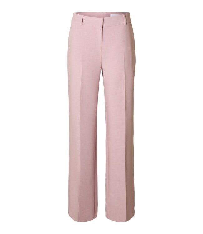 Selected Femme SLFRITA Wide Pant - Bleached Mauve Melange