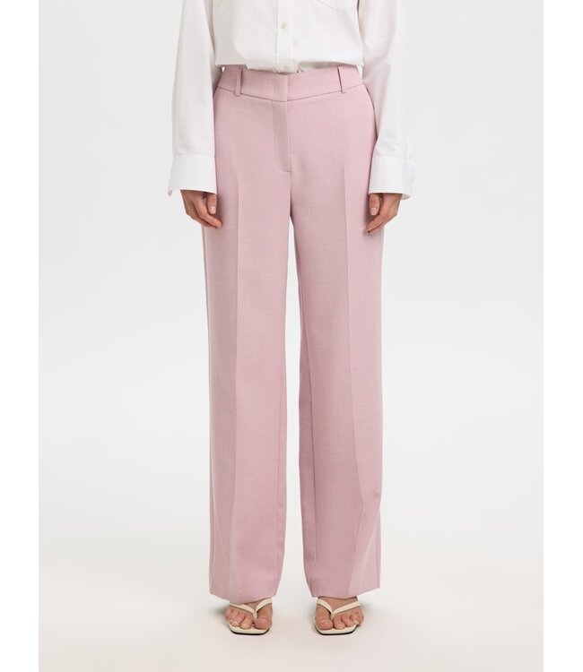 Selected Femme SLFRITA Wide Pant - Bleached Mauve Melange