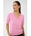 KAFFE KAlizza V-Neck Pullover - Pink Frosting