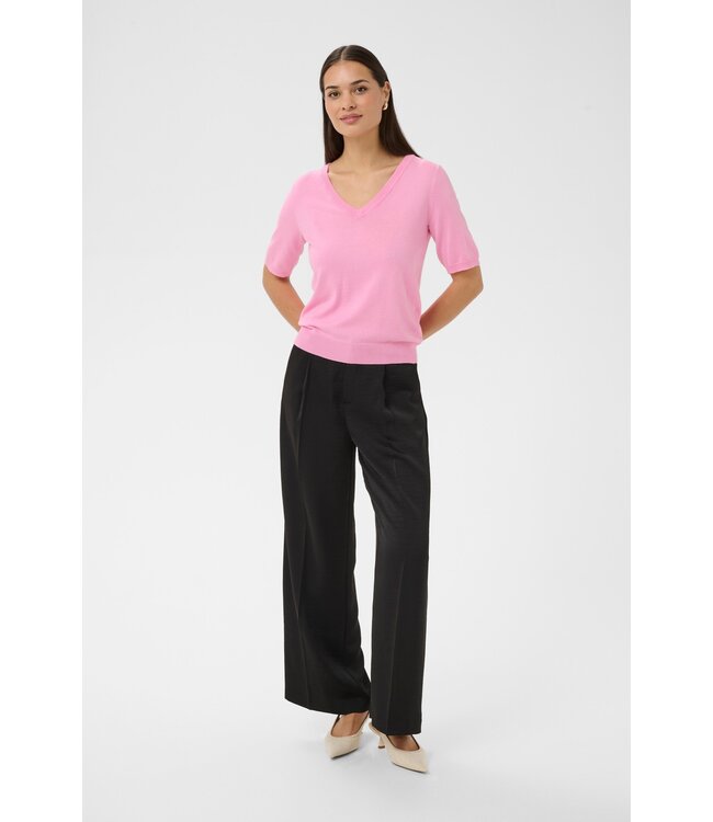 KAFFE KAlizza V-Neck Pullover - Pink Frosting