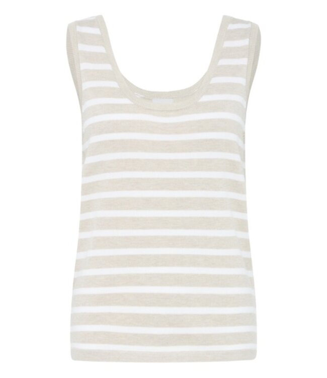 ICHI IHLULS Top - Oatmeal White Stripe