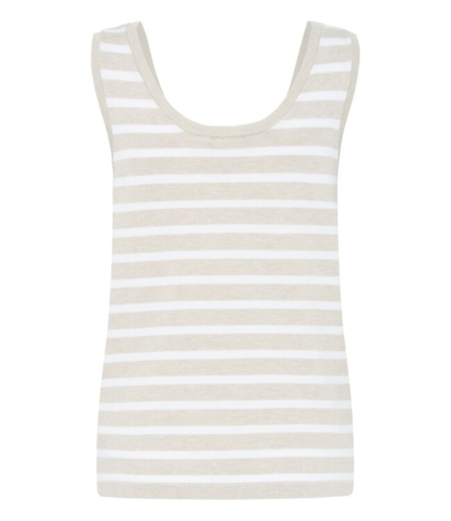 ICHI IHLULS Top - Oatmeal White Stripe
