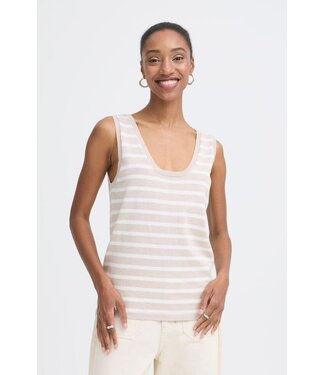 ICHI IHLULS Top - Oatmeal White Stripe