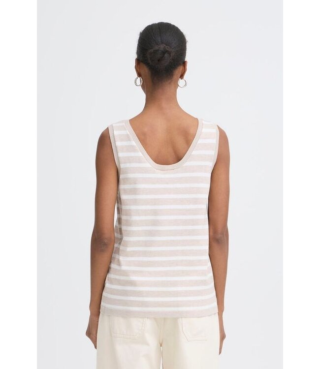 ICHI IHLULS Top - Oatmeal White Stripe