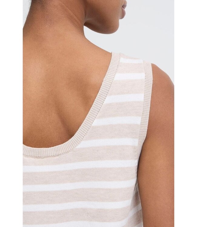 ICHI IHLULS Top - Oatmeal White Stripe