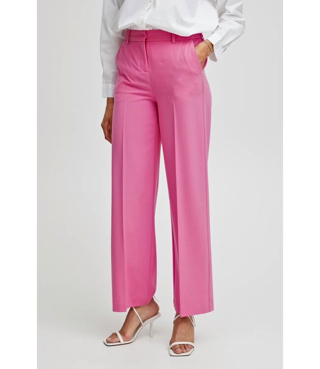 b.young BYDANTA Wide Leg Pants 2 – Raspberry Rose – Roze Dames broek van byoung met Wijde Pijpen