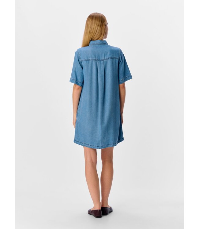 Object Object OBJFRAME denimjurk Light Blue Denim met kraag & drukknopen