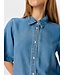 Object OBJFRAME dames denimjurk in Light Blue Denim met kraag & drukknopen