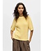 Object OBJFLO Knit Pullover Sunlight – Dames knit top met halve mouwen en ronde hals