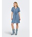 JDY JDYJASPER Dress Medium Blue Denim – Dames denim jurk met V-hals en tunnelkoord