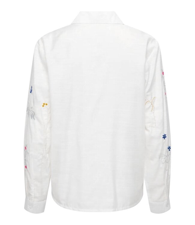 JDY JDYRHEA Loose Embroidery Shirt Cloud Dancer – Witte dames blouse