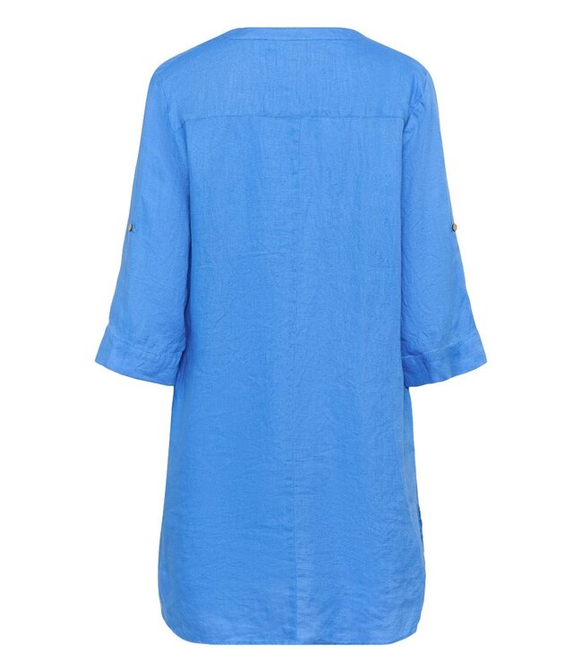 CREAM CRBellis Caftan Short Dress Palace Blue – Dames linnen kaftan jurk