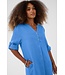 CREAM CRBellis Caftan Short Dress Palace Blue – Dames linnen kaftan jurk