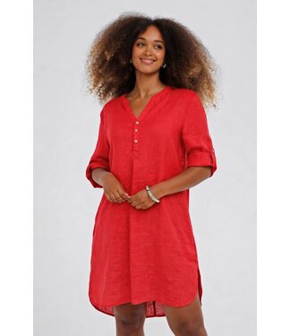 CREAM CRBellis Caftan Short Dress - High Risk Red