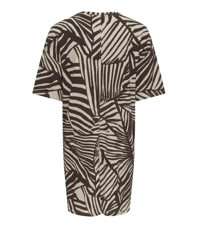 JDY JDYDEBBIE Oversize Dress Sandshell Chocolate Torte Trope – Dames jurk met print