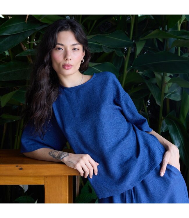 ICHI IHKATICO Shirt - True Navy Melange