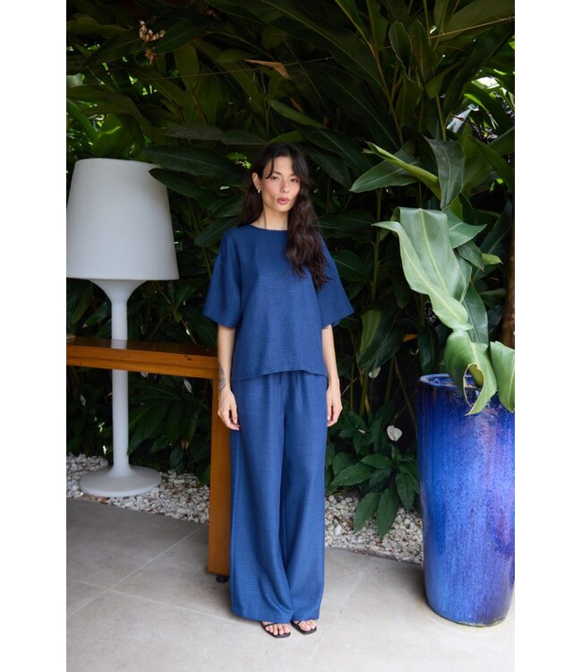 ICHI IHKATICO Pant - True Navy Melange