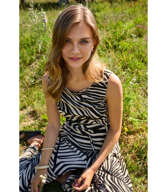 JDY JDYDEBBIE Top Sandshell Black Trope – Aansluitende dames top met print