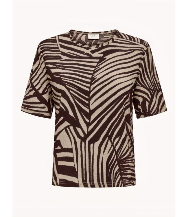 JDY JDYDEBBIE dames T-shirt met print - Sandshell Chocolate Torte Trope