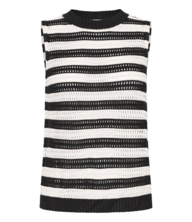 ICHI IHIHBETUES dames top gestreept - Black Almond Milk