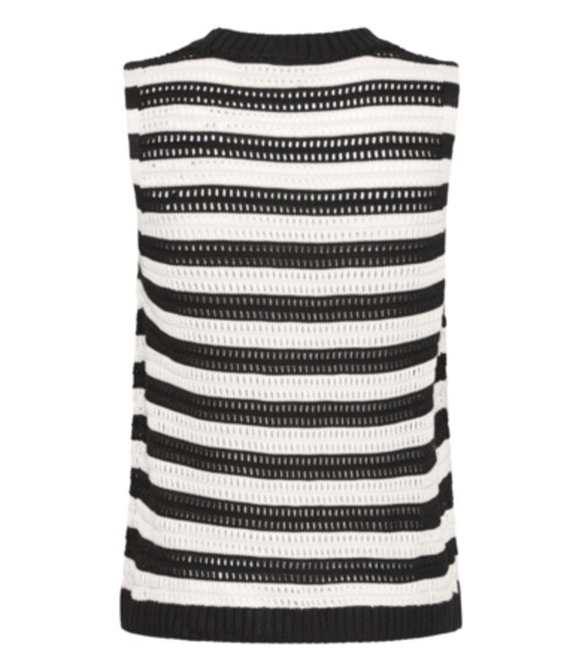 ICHI IHIHBETUES dames top gestreept - Black Almond Milk