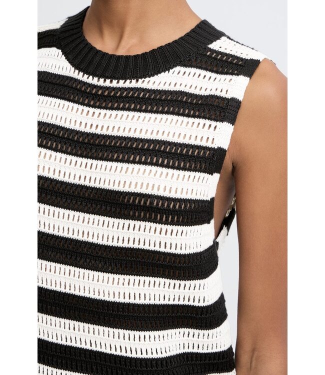 ICHI IHIHBETUES dames top gestreept - Black Almond Milk