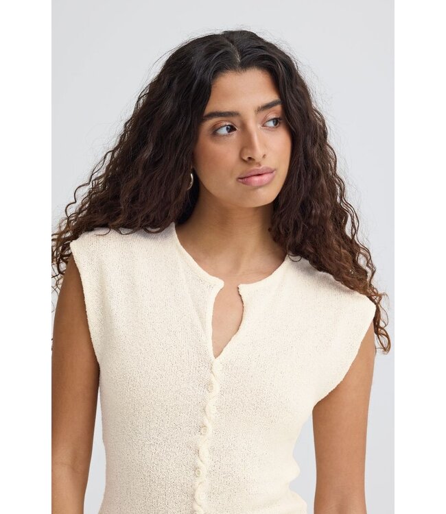 ICHI IHBLONDS dames top met knopen - Almond Milk