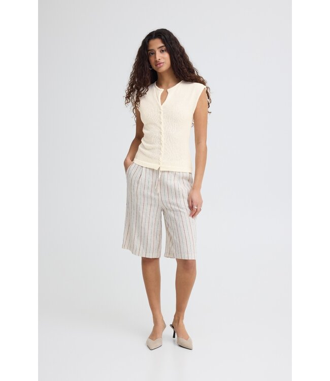 ICHI IHBLONDS dames top met knopen - Almond Milk